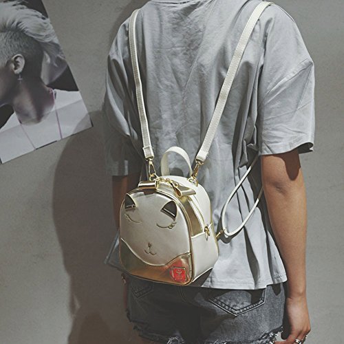 Eilova Mini Holographic Animal Cat Face School Backpack PU Book Bag Satchel for Women Girl Boy Kid - Thumbnail 2