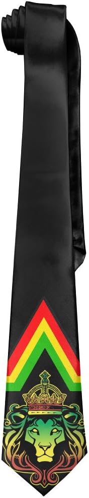 Cool Rasta Lion Rastafari Stars Mens Leisure Skinny Necktie Ties Novelty Necktie Silk