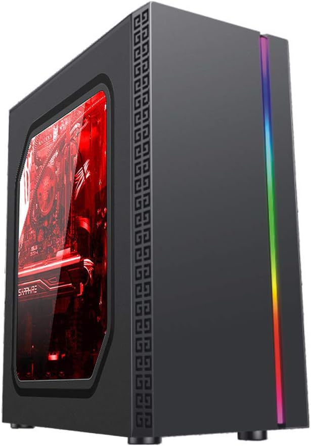 Electrobot Budget Gaming PC - Intel i5-2400 - 8GB RAM - 1TB HDD - WiFi,Gaming Cabinet with RGB Strip Light