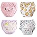 4-Pack Training Pants for Toddler Girls, Baby Girls Cotton Potty Training Underwear, Waterproof,Adorable and Washable (Yellow, 2T)