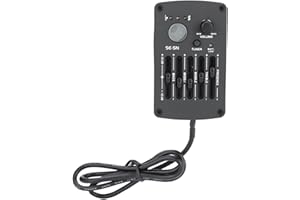 WALFRONT 5 Band EQ Equalizer Pickup Tuner 3 in 1 Acoustic Guitar Equalizer Digital Tuner Pickup Built in Tuner Pickup
