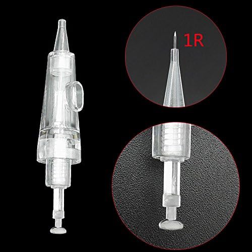 10 PCS Sterilized Permanent Makeup Eyebrow Lips Tattoo Cartridges Needles Professional Disposable Tattoo Needle Cartridge Round Shader For Machine (1R)