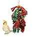 Parrot Cage Toys, Wooden Bird Chew Toys with Natural Wood Block Swing Toys with Colorful Bell and Safe Cotton Rope for Budgies Parakeet Cockatiels Cockatoo Conure Lovebirds Pecking and Chewingthumb 4