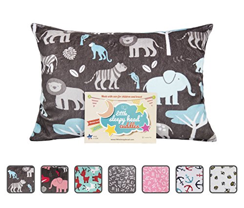 Little Sleepy Head Toddler Pillowcase - Cuddle Collection (jungle Blue), Brown, 13