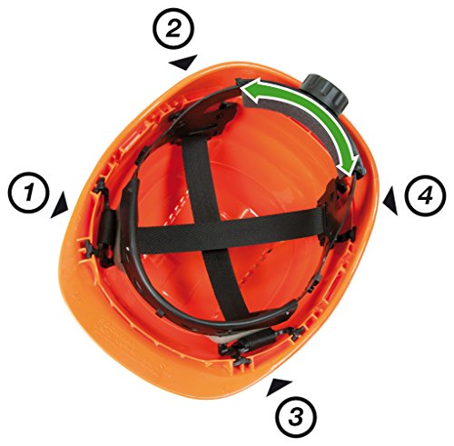 Oregon Waipoua Professioneller Kettensägen-Sicherheitshelm mit Gehörschutzmanschette und Netzvisier, Schlagfeste, Bequeme Schutzhelm-Sicherheitsausrüstung (562413), EinheitsgröÃe, Orange – Bild 8