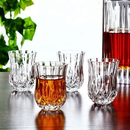 Le'raze Posh Crystal Collection Shot Glass Perfect for Serving Scotch, Whiskey, Tequila, or Vodka (Set of 6-2 Oz Drink Shot Tumblers/Cups/Glencairn)