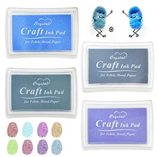 Yolyoo 15pcs Stamp Pads Colourful Craft Ink Pad Rainbow Finger Ink pad for DIY Rubber Stamps, Paper, Wood Fabric
