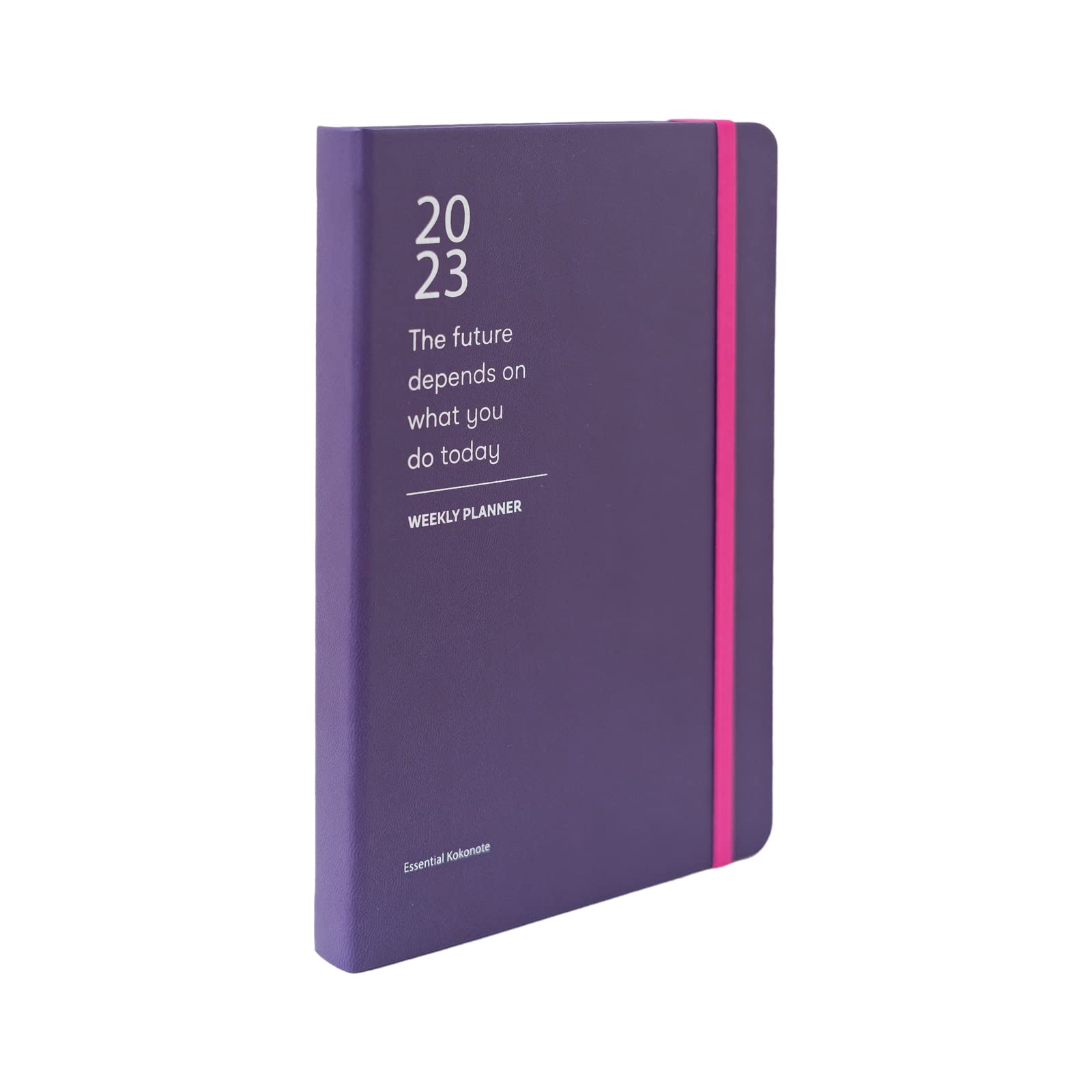 Kokonote Colour Fun Purple A5 2023 Week to View Diary, December 2022 to December 2023 with Stickers and Pocket, 2023 Diary, Cute Stationery