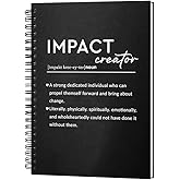 Msticey Impact Creator Definition 160 Blank Pages Hardcover Spiral Notebook, Thank You Gift for Leader Mentor Professor Doctor, Manager Birthday Gift, Coworker Goodbye Gift, Work Appreciation Gift