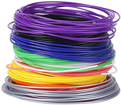 HEEPDD 3D Printer Filament, 10 Colors PCL Low Temperature Filament, 1.75mm Diameter, 5m Per Color for 3D Printer Pen Refills, Creative Projects