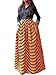 VIGVOG Women's Ethnic Plus-Size African Print Pull-on Pleated Maxi A-line Skirt (XL, LC65008-1)