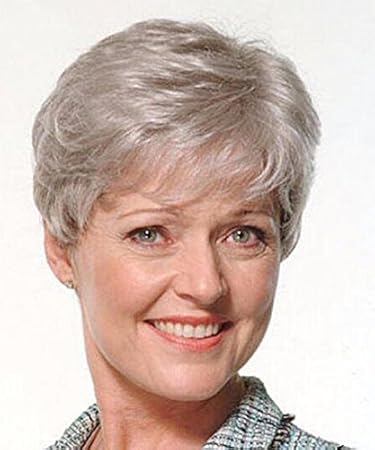 Amazon Com Capless Nobby Side Bangs Silvery Gray Short Straight