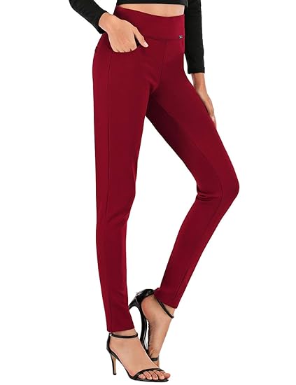 red skinny dress pants womens