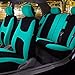 FH Group Stylish Full Set Car Set Covers Front Set and Rear Split Function, Airbag Compatible – Universal Fit for Cars Trucks & SUVs (Mint/Black)