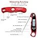 Instant Read Digital Thermometer, Cooking Food Thermometer for Kitchen & Outdoor, With a Luminous Electronic LCD Screen and Foldable Probe & Calibration Functions, by You and Me Red