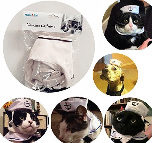 Namsan Cat Dog Sailor Costume Hat Navy Tie