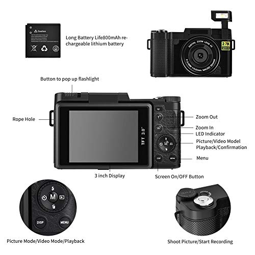 5 Digital+Vlogging+YouTube+Retractrable+Flashlight