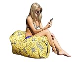 Inflatable Lounger Air Sofa Chair with U-shape neck pillow and handy storage bag for Camping&Hiking & Swimming pool to use as mattress (outdoor&indoor)