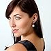 Jane Stone Sterling Silver Earrings Cubic Zirconia Halo Earrings Leverback Earrings Round Rhinestone Dangle Earrings Wedding Jewelry for Women Bridal