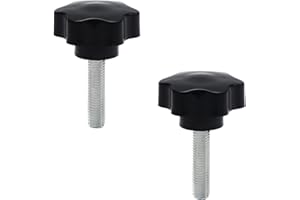 MroMax 2PCS M10x40mm Star Handle Knob Thread Replacement Tightening Screw Quick Disassembly Replacement Parts Clamping Handle Grip Screw Knob Black