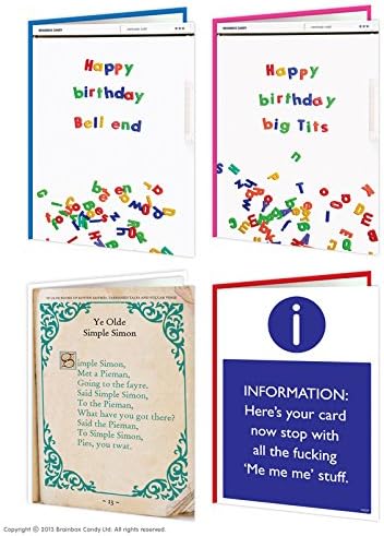 10 Pack Of Funny Rude Humorous 'Cheeky' Birthday Cards, 5 x 7 inch - Image 4