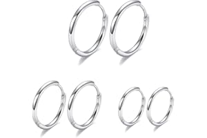 VISHOCA Surgical Stainless Steel Thin Hoop Earrings 6mm/8mm/10mm Small Huggie Hoop Earrings for Women and Men