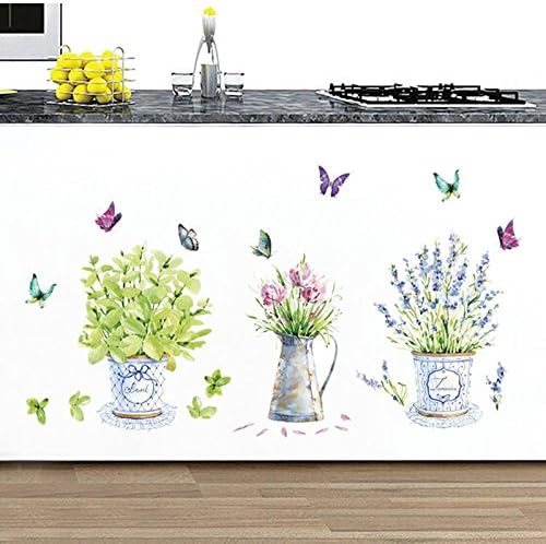 Xuxuou 1 Pc Flower Pot Wall Stickers Environmental Protection Wall Stickers Removable Wallpaper