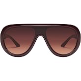 QUAY SET LIST Shield Aviator Sunglasses for Men for Women | In Espresso. Bonus kit: cleaning spray, cloth, screwdriver &amp; mirror.