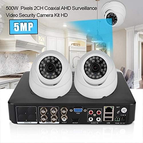 ファッションのの防犯カメラシステム 2ch同軸ahd 監視ビデオ防犯カメラキットhd 500wピクセル2台のカメラ 動き検出 ナイトビジョン Usプラグ 本物の商品 の