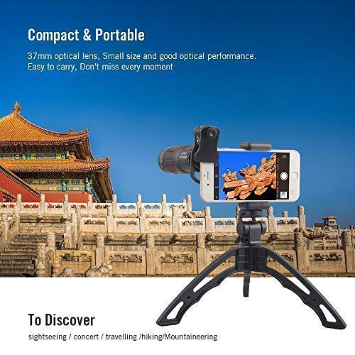 18X Smartphone Telephoto Lens with Tripod, Cell Phone Camera Zoom Lens Kit for iPhone 7, 8, X, 6s Plus, Samsung S8, S9 Most Android Cell Phone