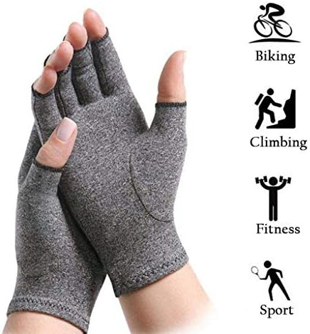 Onefa Arthritis Gloves Compression Glove for Rheumatoid Osteoarthritis Heat Hand Gloves Also for Computer Typing Joint Finger Pain Relief Hand Wrist Support Brace (Gray, S)