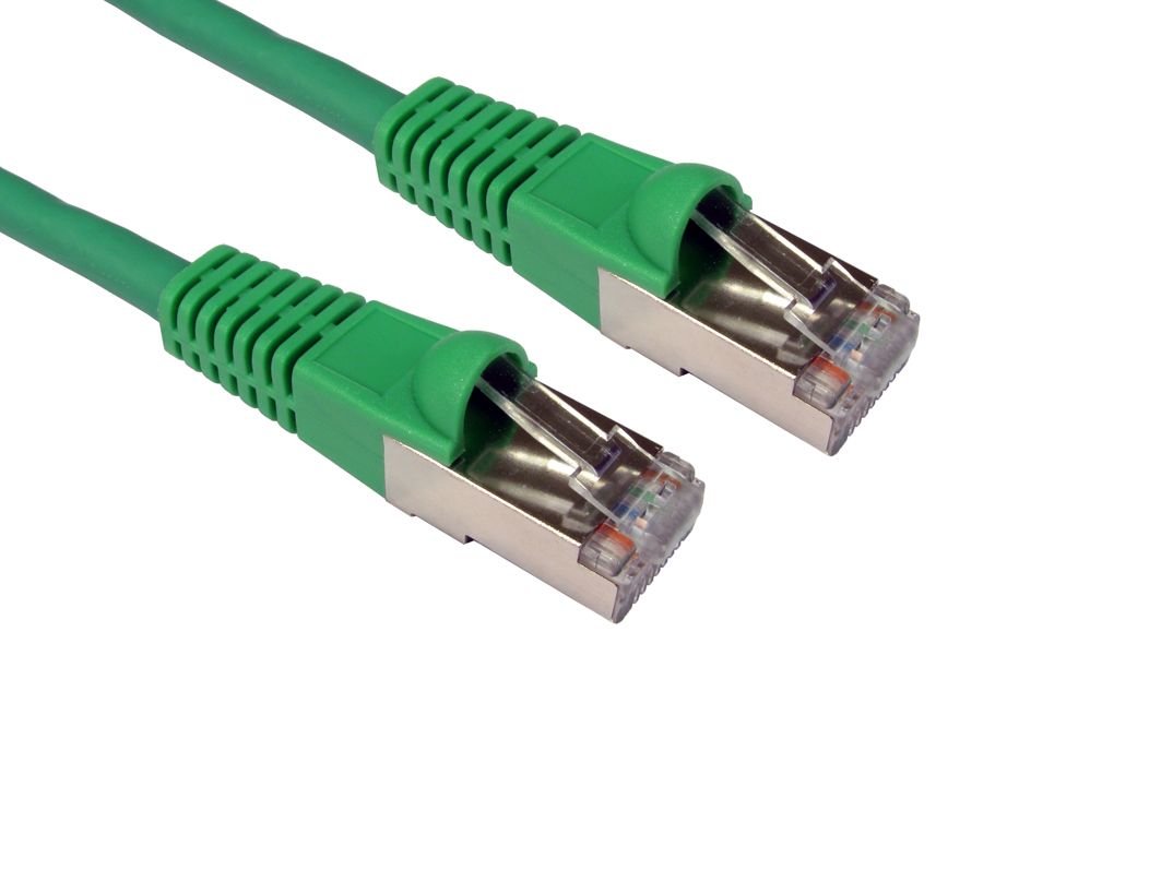 World of Data 0.25m CAT6A *600MHz* Network Cable GREEN - Professional Standard Ethernet Lead - LSZH - SSTP - FTP - 10GBASE-T (10 gigabit support) - 10Gbits/s (billion bits per second) 5 PACK
