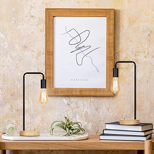 MOOACE Industrial Desk Lamp Set of 2, Vintage Edison Bulb Lamp with