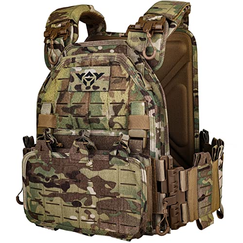 YAKEDA Tactical Vest for Men 1000D Nylon Quick Release LaserCutting