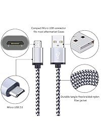 FiveBox - Cable de carga para Samsung Galaxy S6 S7 Edge, J3 J7, Note 4 5, LG G4 G3 G2 V10 K20, Sony, Nokia 6, Kindle Fire 7 8 (5 unidades)
