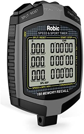 Robic Watches 180 Lap Memory Digital Speed and Sport Timer Stopwatch P/N 68889