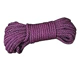DRAGON SONIC 100% Natural Hemp Rope (6mm),20 Meters(65 ft) for Arts Crafts Decoration,Purple 1