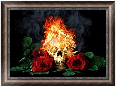 Gigory 5D Diamond Embroidery Rhinestone Rose Skull Painting Cross Stitch DIY Art Craft Home Decor