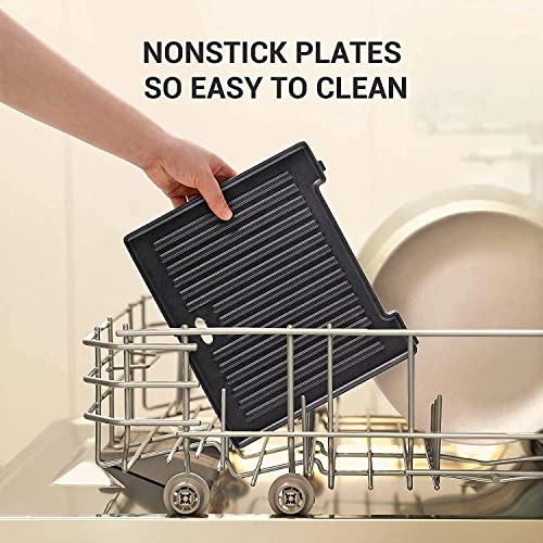 Gevi Electric Indoor Smokeless Grill + Griddle, Nonstick Plates, 2