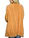 GRAPENT Women Casual Long Sleeve Open Front Cable Knit Texture Cardigan Sweater