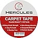 HERCULES Double Sided Carpet Tape, Heavy Duty Grip Anti Slip Design for Rugs, Carpets, Mats, Strongest Hold for Hard Wood Floors, Tile, Concrete, Stair Treads, All Flooring, 30 Yards Long, 2