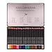 Cergio Artist's Colord Pencils Tin Case 36 Color School,Eco pencil for professionals+Stickers