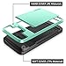 Vofolen Case for Galaxy S7 Case Wallet Slidable Card Holder Slot ID Pocket Protective Hard Shell Shock Absorbing TPU Tough Rubber Bumper Armor Scratch-Proof Case Cover for Samsung Galaxy S7 Mint