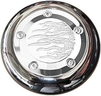 Chrome Horn Cover with Flame Insert for Harley Motorcycles with Cowbell Style Horns
