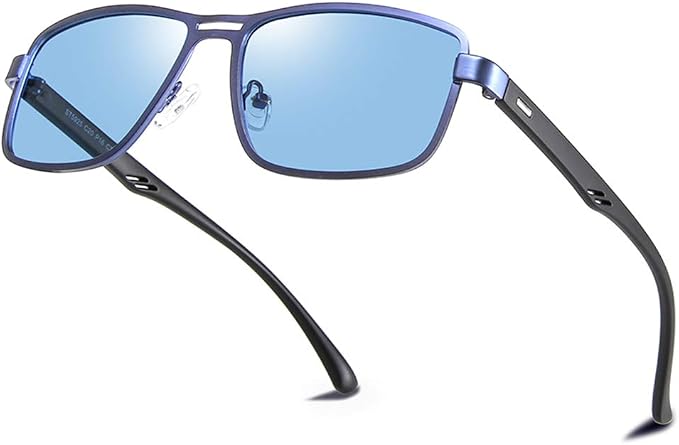 BIRCEN Polarized Sunglasses For Men – UV Protection Metal Square Retro Shades