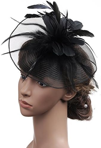 Fascinator Hats Tea Party Hats Mesh Net Head Accessories for Women Black