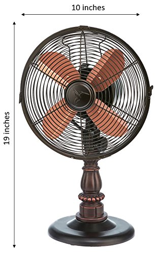 DecoBREEZE Oscillating Table Fan 3 Speed Air Circulator Fan, 10 In, Kipling
