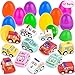 ROOYA BABY Easter Eggs Filled with Mini Car Toys 12 Sets Prefilled Plastic Surprise Eggs with Pull Back Vehicles for Toddler Boys Girls Easter Basket Stuffers Egg Hunt Party Favors
