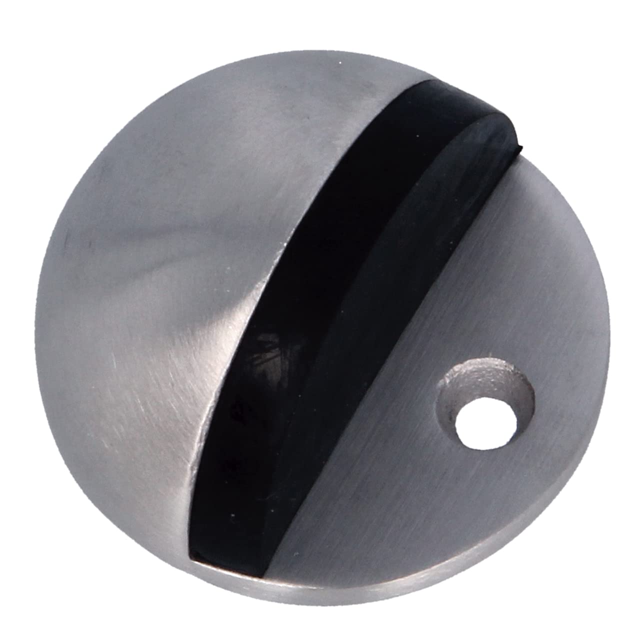 Amig - Door Stop, Diameter 45 x 25 mm, Fixes to the Floor by Screw, Easy Bracket to Protect Walls from Impacts and Scratches, Prevents Carriers, Stainless Steel 18/8 Matte โ image 1