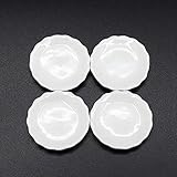 Odoria 1:12 Miniature 4PCS Porcelain Plates Dollhouse Kitchen Accessories